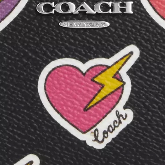 Coach Snap Wallet With Heart Bolt Print nwt - Picture 4 of 6